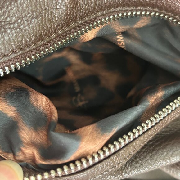 B. Makowsky Women's Leather Durango Shoulder Handbag KB8 Brown/Silver A201654 - Picture 9 of 14